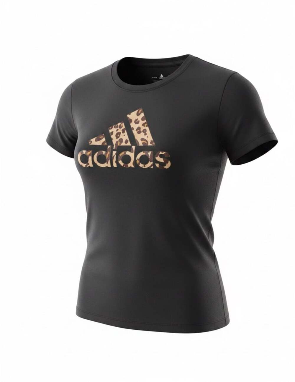 Adidas Women's Animal Print Graphic Tee Black T-Shirt